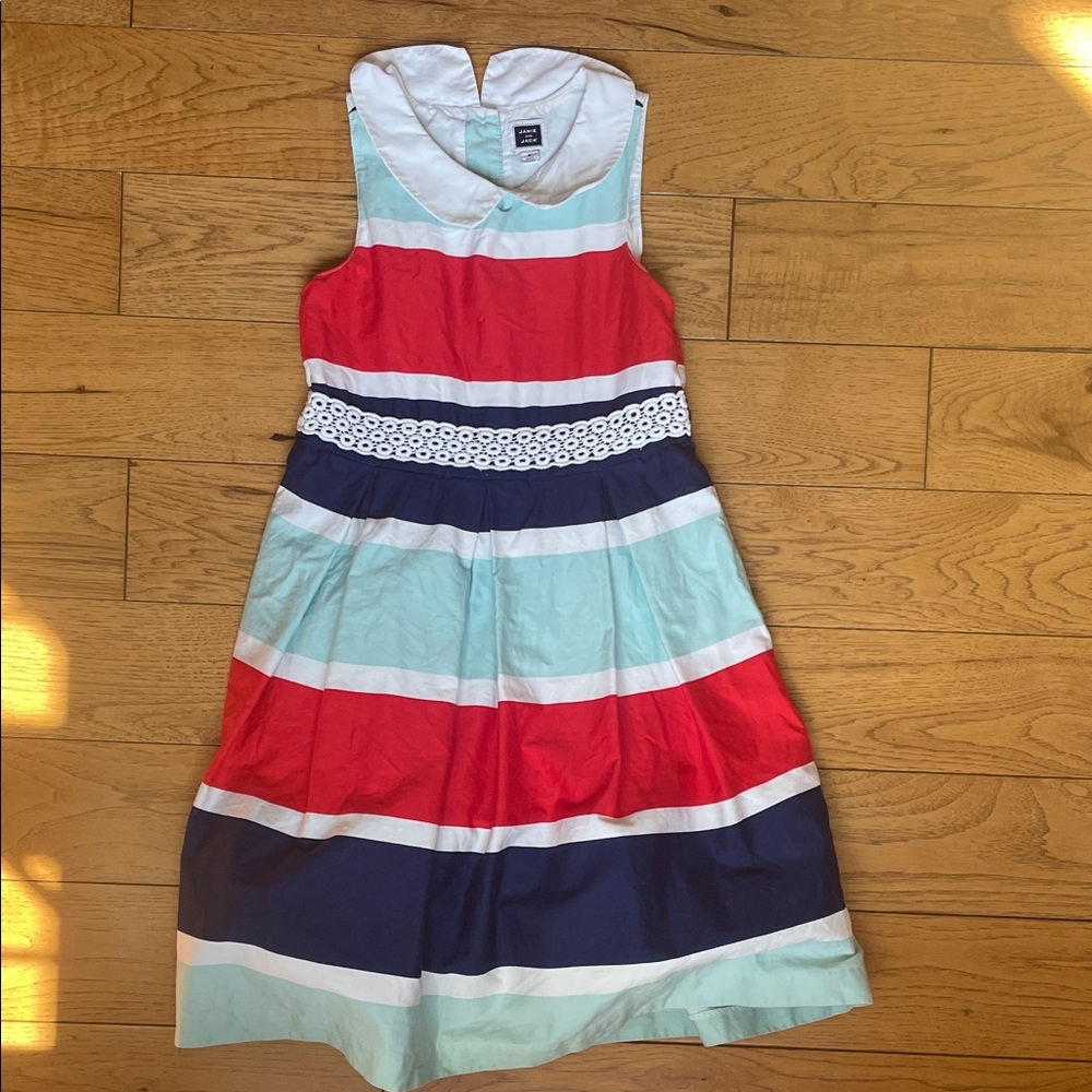 Janie and Jack size 6 lined Colorful Striped Dress